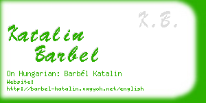 katalin barbel business card